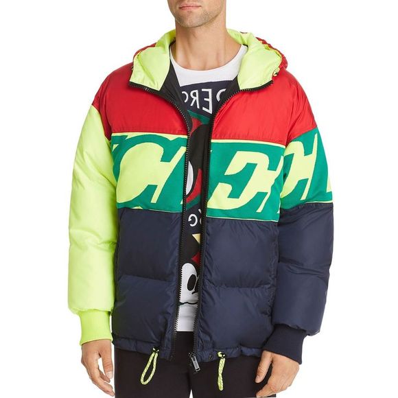 Iceberg Jackets & Coats Iceberg Mens Colorblock Logo Puffer Jacket Medium It 5 Bluegreenred
